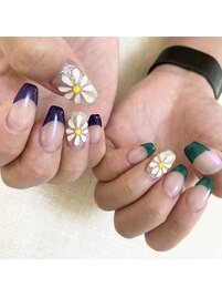 ぷっくりお花ネイル