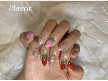 スラッシュフレーバー(/flavor)/いちごネイル♪