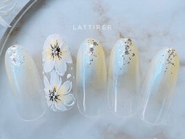 パステルイエローフラワーアート