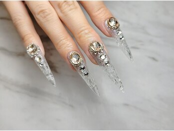 プレジール 岐阜(Plaisir)/長さ出しステンドグラスネイル