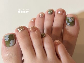 ネイルサロン トゥデイ 京橋店(Today)の写真/フット◆footデザイン¥9500～[全体デザイン/オフ込/フットバス/マッサージ付]足元から綺麗に♪当日予約OK♪