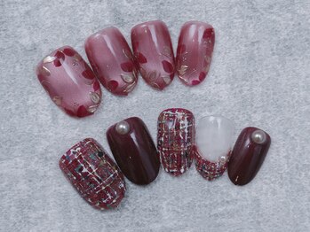 ネイルサロン リン(Lin)/ツイード お正月ネイル