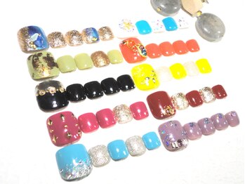 リンドゥネイル(Rindu Nail)/選べる親指アート付きFOOT