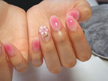 チーク×ぷっくりフラワー