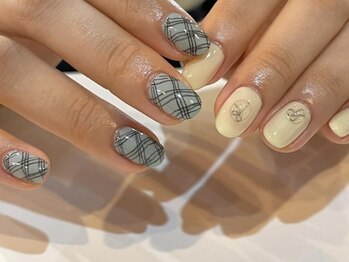 アイネイルズ 梅田店(I nails)/Shikumo限定チェックリボン淡色