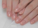 大人可愛いピンクベージュネイル