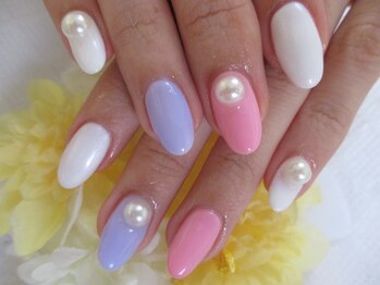 ダブルネイル(Double Nail)/カラフルパールネイル☆