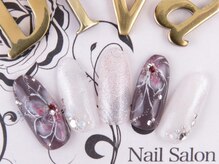 ネイルサロン ディーバ ギンザ(Nail salon Diva GINZA)/秋冬 スモーキー フラワー 8500