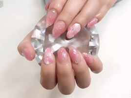 ピンクホロネイル♪
