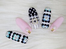 アンジェヴォーグ 名古屋本店(Angevogue)/モノトーンホロフラワー