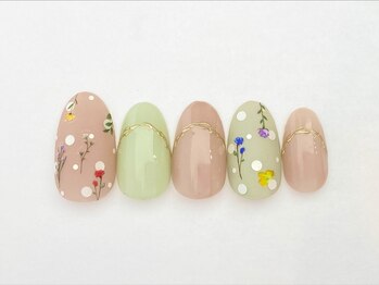 ネイルサロン アビー グランデュオ蒲田店(abbie)/●ふんわりボタニカル¥11,990