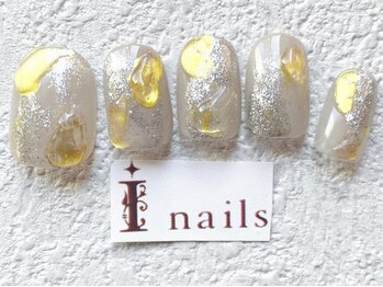 水彩ぷっくりラメ和柄和風