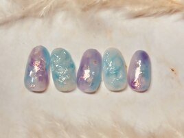 ニュアンス水色ネイル