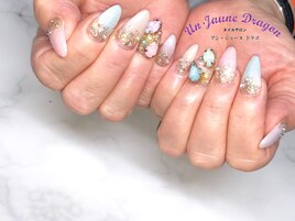 【自爪ネイル】春ネイル