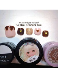 チョコハートフットネイル
