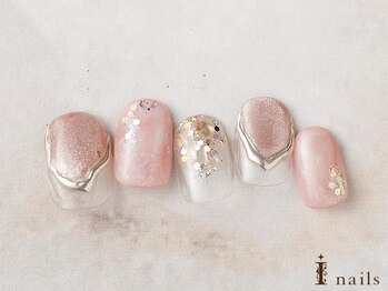 アイネイルズ 横浜EAST店(I-nails)/シアーマグネットフレンチ