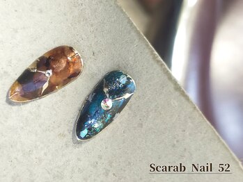 スカラべネイル52 春日部(Scarab Nail 52)/奥行きのある*水彩アート各¥1000