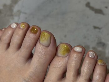 サトリネイルルーム(Satoril..nail room)/yellow nuance/foot design