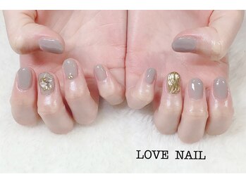 ラブネイル(LOVE NAIL)/ニュアンス2本アートネイル
