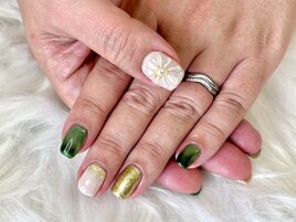 ぷっくりお花ネイル