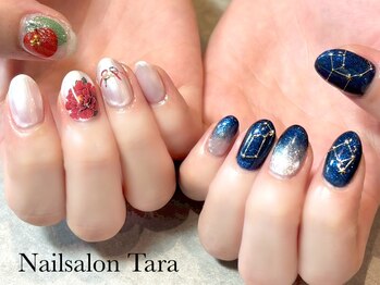 ターラ(Tara)/左右非対称冬ネイル