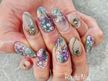リンドゥネイル(Rindu Nail)/華やかフラワーネイル3