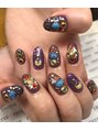 ネイル フリーヴマックスケリー 東京渋谷(FREEVE MAXKELLY)&nbsp;パーツやスタッズを使ったアートも得意です☆