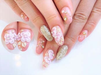 ネイルコレクション ベビーピンク(Baby Pink)/ジェル定額￥9990☆３Ｄフラワー