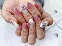 ネイル ビューティーマジック 葛西本店/ピンク紫陽花ネイル