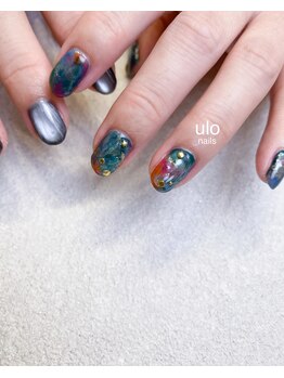 ウロネイルズ(ulo nails)/グリーンとピンクニュアンス