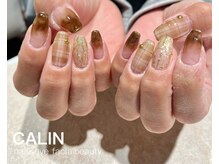 カラン 焼津店(CALIN)/ブラウンチェックネイル
