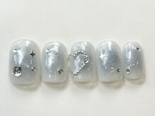 ネイルメゾン 天神店(NAIL MAISON)/青チークハート夏¥8000
