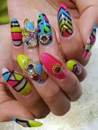 カラフル奇抜ネイル☆