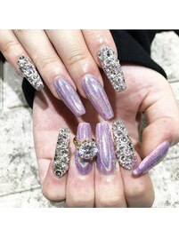 【スカルプ】ユニコーンネイル