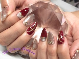 【自爪ネイル】ボルドーネイル