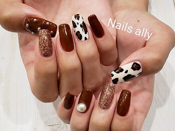 ネイルズアリー 立川店(Nails ally)/レオパード×ブラウン