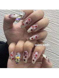 バレンタインネイル