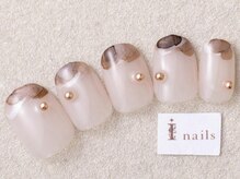 アイネイルズ 三宮店(I nails)/インクブラウンフレンチ