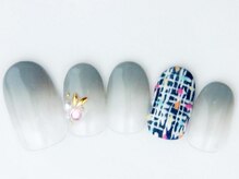 ネイルサロン ドレリッチ 大宮店(drerich)/【6990】グレーグラデツイード