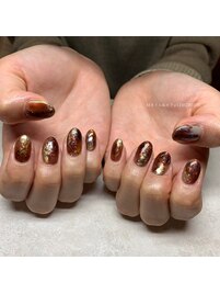 ボルドー×ブラウン