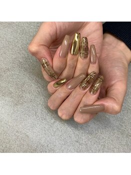 ラウンジ渋谷 本店(RounGe SHIBUYA)/【スカルプ】冬チェックネイル