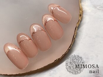 ミモザネイル(MIMOSA Nail)/マグネットフレンチ×ミラー
