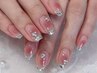 【HAND】SNS人気★ワンホンチークガラスフレンチネイル￥8580～