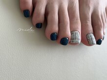 ミエレ(miele)/冬ツイードフット親指２本アート