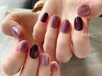 ネイルサロン イントゥ(into_)/パープル　ニュアンス　秋ネイル