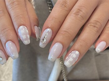 シェリーラメール 渋谷(cherielamer)/千鳥格子柄ネイル