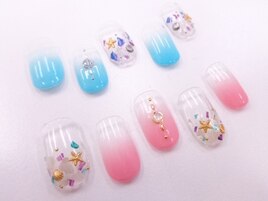 グラデーション+シェル