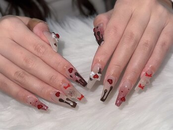 バレンタインネイル