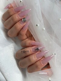 ロングネイル×ぷるんカラー