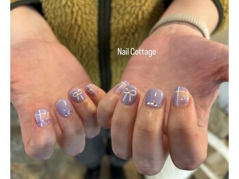 ネイルコテージ 新宿南口店(Nail cottage)/チェック×リボン
